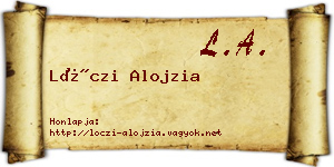 Lóczi Alojzia névjegykártya